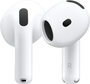 Read more about the article Apple AirPods 4 Wireless Earbuds, Bluetooth Headphones, Personalized Spatial Audio, Sweat and Water Resistant, USB-C Charging Case, H2 Chip, Up to 30 Hours of Battery Life, Effortless Setup for iPhone