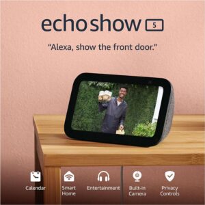 Read more about the article Amazon Echo Show 5 (newest model), Smart display with 2x the bass and clearer sound, Charcoal