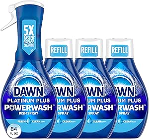 Read more about the article Dawn Platinum Powerwash Dish Spray, Dish Soap Liquid, Fresh Scent Bundle, 1 Spray (16oz) + 3 Refills (16oz each)(Pack of 4)